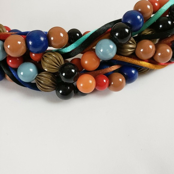 Designer Carolyn Tanner Vintage Beaded Cord Hippie Boho Festival Adjustable Belt main image 10